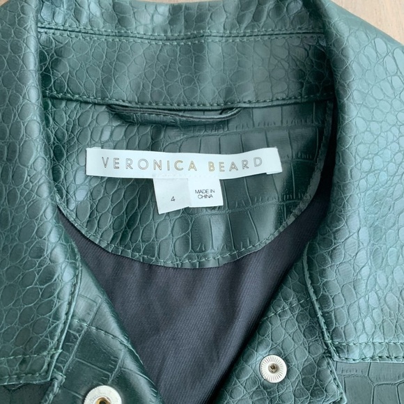 Veronica Beard Hendrix croc embossed faux leather Jacket - Picture 7 of 8